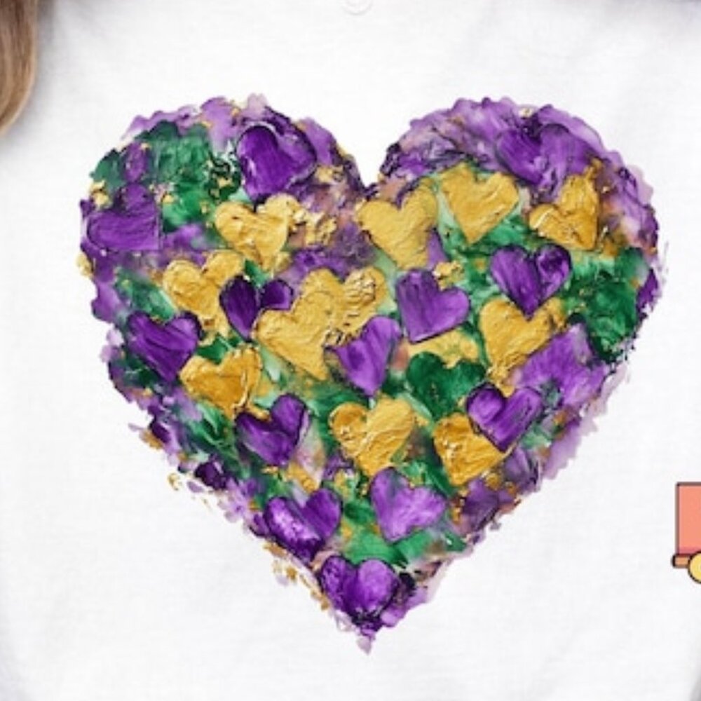 Brush Mardi Gras Tee, Fleur De Lis T-Shirt, Mardi Gras Party Tee - Picture 2 of 3